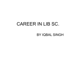 CAREER IN LIB SC. - Guru Gobind Singh Study Circle