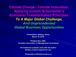 Climate Change - Climate Innovation, Applying