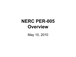 NERC PER-005 Overview