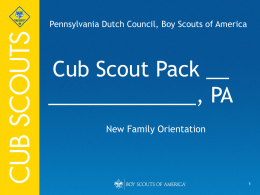 Cub Scout Parent Orientation-PowerPoint