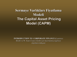 Chapter 9 - The Capital Asset Pricing Model (CAPM)