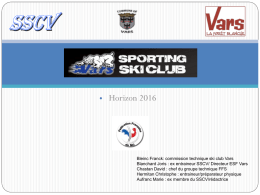 Politique sportif SSCV - Sporting Ski Club Vars