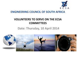 Volunteers to serve on ECSA Committees