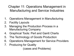 Chapter 11: Operations Management in Manufacturing and Service