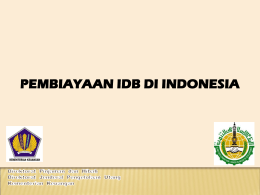 Pembiayaan IDB di Indonesia 2013