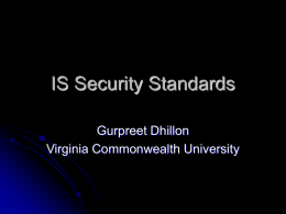IS Security Standards - Information Systems