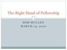 The Right Hand of Fellowship