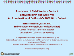 An Examination of California`s 2002 Birth