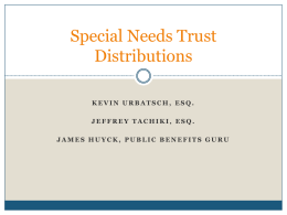 Special Needs Trust Administration