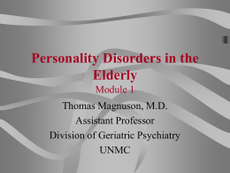 Personality Disorders in the Elderly