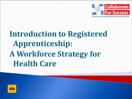 Introduction to Registered Apprenticeship
