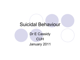 Suicide and Self-Harm Lecture to Medical Students December 2011