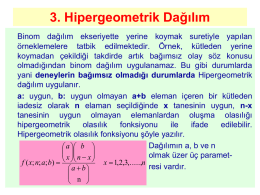 3. Hipergeometrik Dağılım Örnek