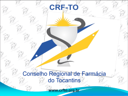 CRF-GO CONSELHO REGIONAL DE FARMÁCIA DO - CRF-TO