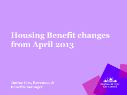 Housing Benefit Changes from April 2013