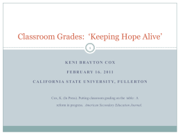 Grades and Motivation - College of Education at California State