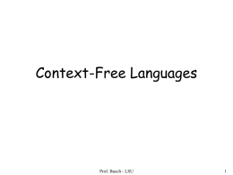 Context-Free Grammars & Languages