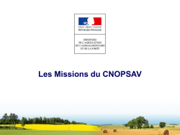 Les mission du CNOPSAV - Présentation