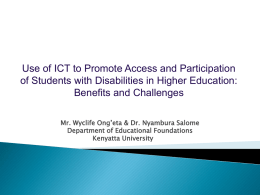 Powerpoint - Kenya Disability Portal