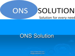 ONS Profile - ONS Solution
