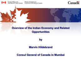 Overview of the Indian Economy and Related Opportunities