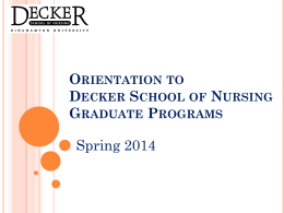 Orientation to Decker School of Nursing Graduate