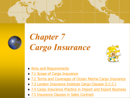 7.1 Scope of Cargo Insurance