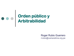 Orden público y Arbitrabilidad