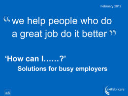 `How can I ?` Solutions for busy employers