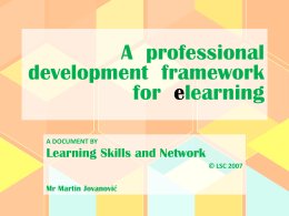 A professional development framework for elearning