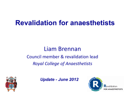 Revalidation and anaesthesia - The Royal College of Anaesthetists