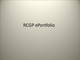 RCGP ePortfolio - Bristol GP Education