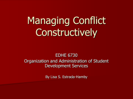 Managing Conflict Constructively