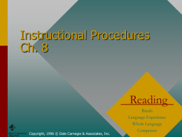 Instructional Procedures Ch. 9