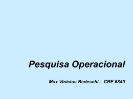 Pesquisa Operacional - Slides - Introdução e Programação