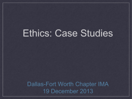 131219 Ethics for DFW Chapter