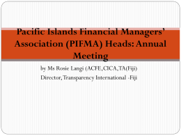 PFM in the Pacific from an NGO Perspective (Ms. Rosie Langi