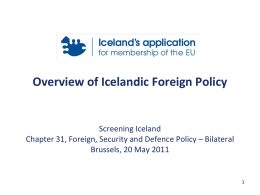 Overview of Icelandic Foreign Policy