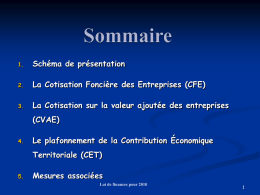 La Contribution Economique Territoriale (CET)