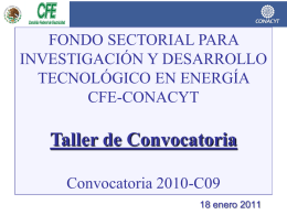 Presentación CFE-Conacyt Convocatoria 2010 C09
