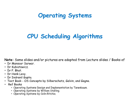 Operating Systems CPU Scheduling Algorithms