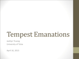 Tempest Attacks - The University of Tulsa
