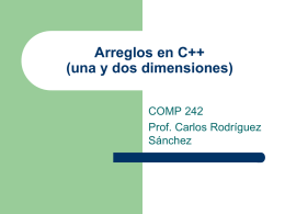 Arreglos de dos dimensiones en C++ /COMP 242