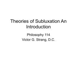 Introduction to Subluxation Theories notes