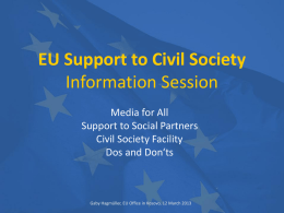 PowerPoint on CSF Social Partners Media for All and