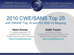 - OWASP CBT Project