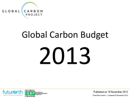 Global Carbon Cycle 2013