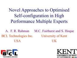 A Comparative Study of Some Multiple Expert Recognition Strategies