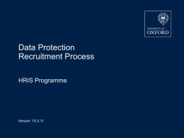 Data Protection for Recruitment