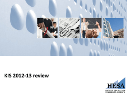 KIS seminar slides - HESA (March 2013)